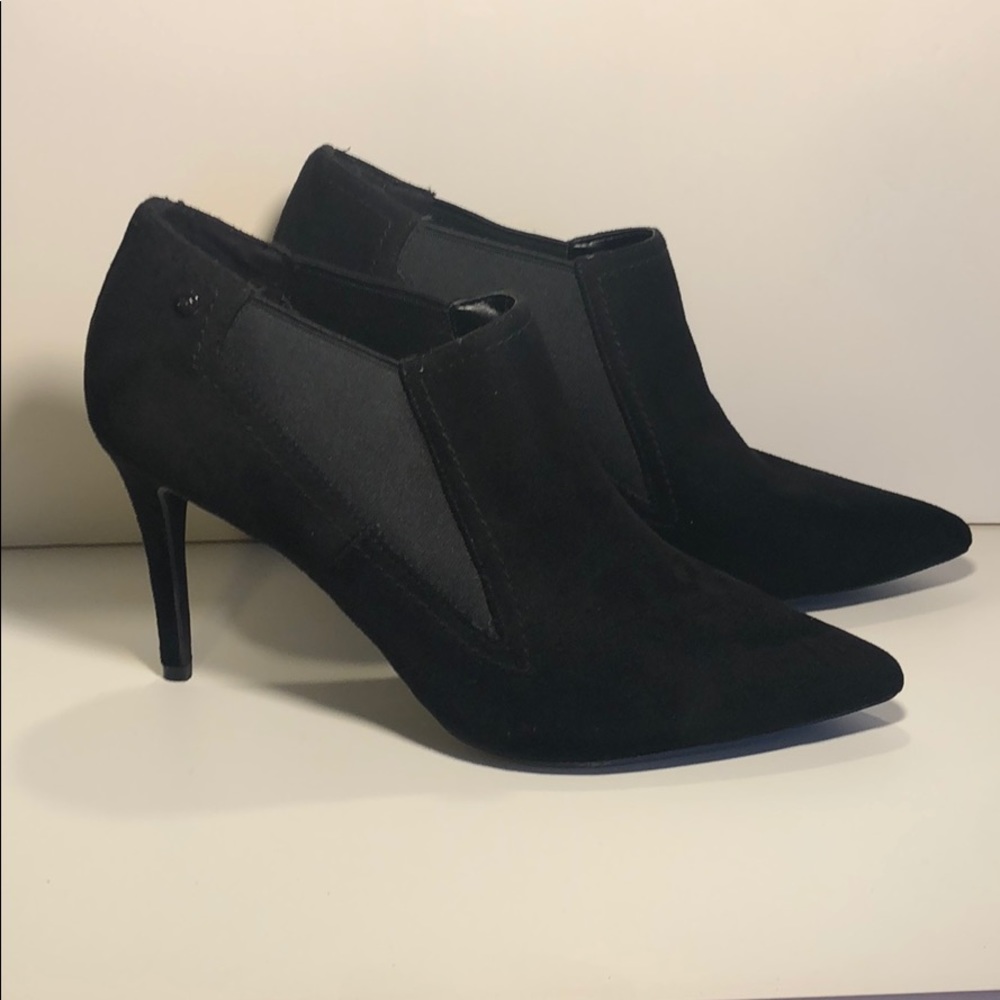 Black suede ankle booties